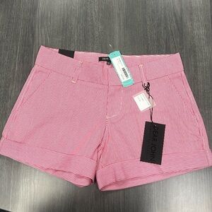 Dear John Pink Striped Cuff Short